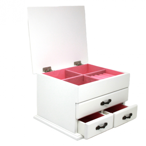 Duża szkatułka na biżuterię drewniana skrzynka pojemnik