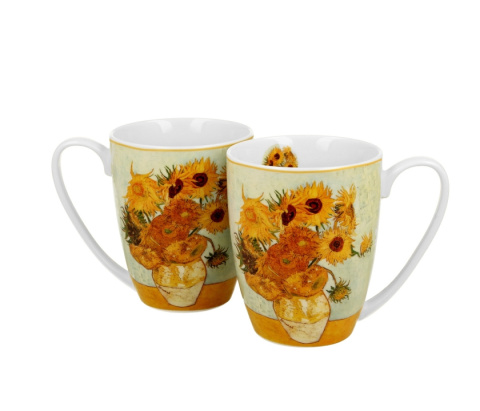Komplet 2 kubki Van Gogh Słoneczniki dla dwojga porcelana