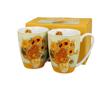 Komplet 2 kubki Van Gogh Słoneczniki dla dwojga porcelana