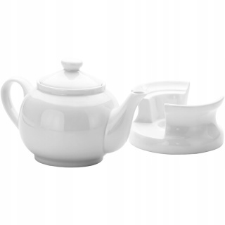 Dzbanek na herbatę z podgrzewaczem porcelana biały 950 ml