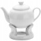 Dzbanek na herbatę z podgrzewaczem porcelana biały 950 ml