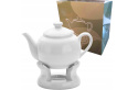 Dzbanek na herbatę z podgrzewaczem porcelana biały 950 ml