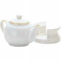 Dzbanek na herbatę z podgrzewaczem porcelana biały 950 ml