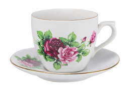Filiżanka spodek róża kolekcja Mieroszów tytan