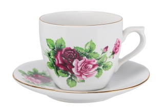 Filiżanka spodek róża kolekcja Mieroszów tytan