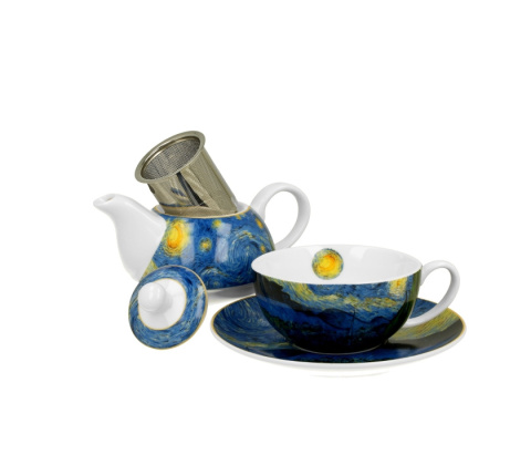 Dzbanek z filiżanka zaparzacz tea for one Gogh starry night