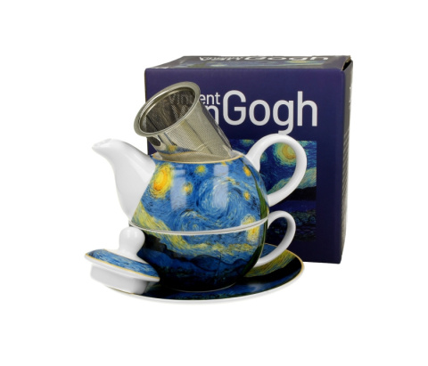 Dzbanek z filiżanka zaparzacz tea for one Gogh starry night