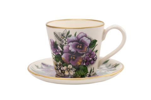 Filiżanka spodek bratki kolekcja Mieroszów espresso