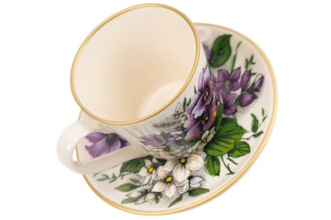 Filiżanka spodek bratki kolekcja Mieroszów espresso