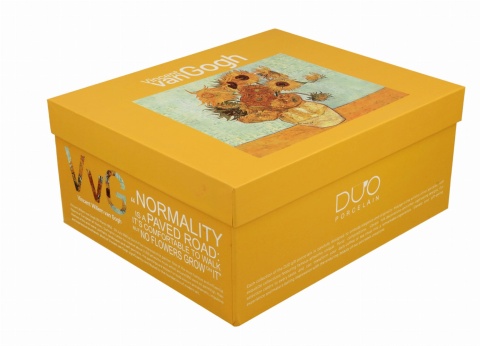 Komplet 2 filiżanek ze spodkami Gogh Słoneczniki na urodziny