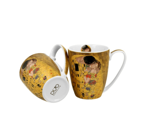 Zestaw 2 kubki w pudełku porcelana na prezent Kiss Klimt