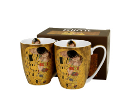 Zestaw 2 kubki w pudełku porcelana na prezent Kiss Klimt