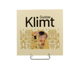 Talerze deserowe 2 szt porcelana Klimt Pocałunek ecru