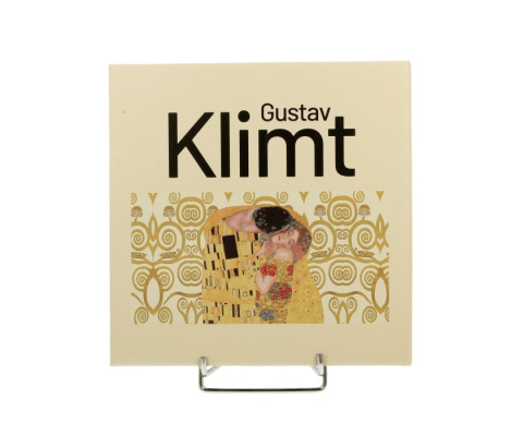 Talerze deserowe 2 szt porcelana Klimt Pocałunek ecru