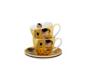 2 filiżanki spodki do kawy porcelana Klimt Pocałunek ecru