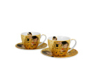 2 filiżanki spodki do kawy porcelana Klimt Pocałunek ecru