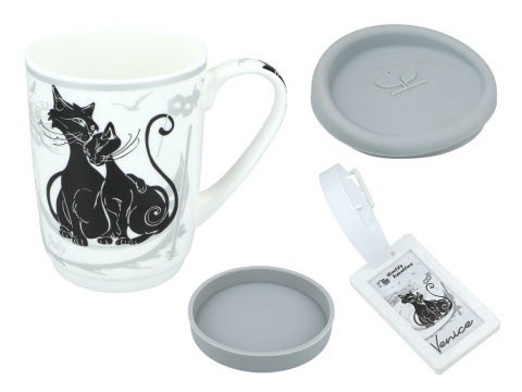 Kubek podróżny koty travelling cats pudełko Carmani Wenecja