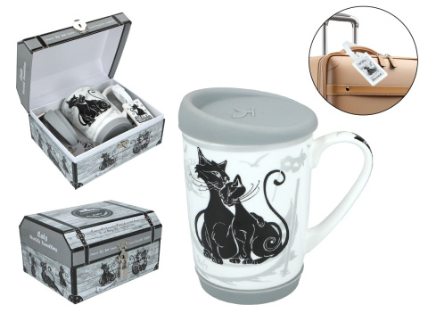 Kubek podróżny koty travelling cats pudełko Carmani Wenecja