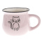 Kubek ceramiczny do espresso beczułka różowy kot 75 ml