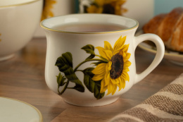 Kubek słoneczniki Mieroszów ceramika babuni kwiaty