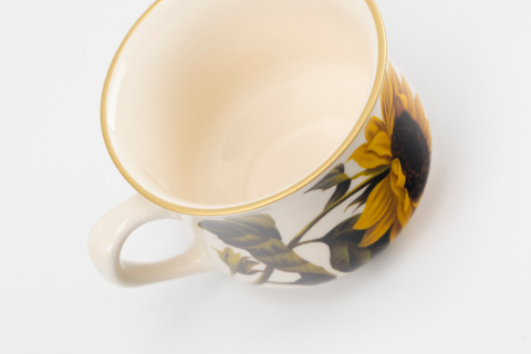 Kubek słoneczniki Mieroszów ceramika babuni kwiaty