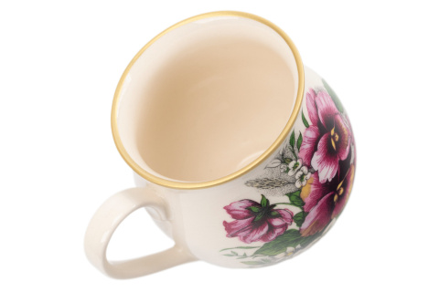 Kubek z Mieroszowa baniasty bratki beczułka kwiaty