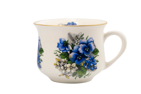 Kubek kwiaty z kolekcji bratkami ceramiczny Mieroszów