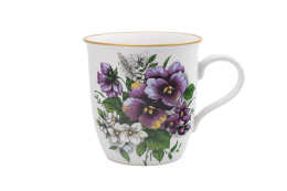 Kubek z motywem bratków do herbaty z Mieroszowa