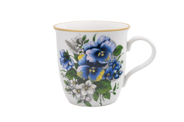 Kubek z motywem bratków do herbaty z Mieroszowa