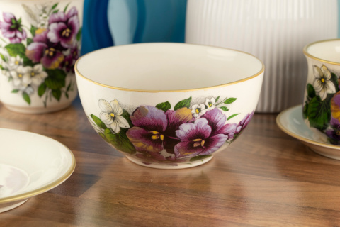 Miseczka do zupy w kolorze kremowym w bratki Mieroszów