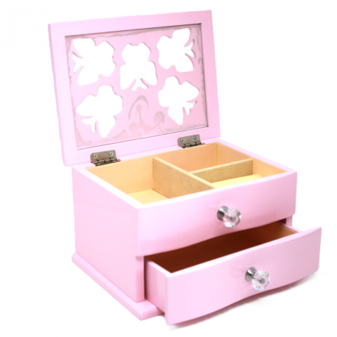 Pudełko drewniane szkatułka na biżuterię skrzynka motyle