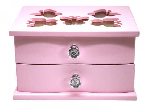 Pudełko drewniane szkatułka na biżuterię skrzynka motyle