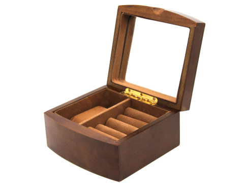 Szkatułka organizer na biżuterię skrzynka drewniana brąz