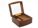 Szkatułka organizer na biżuterię skrzynka drewniana brąz