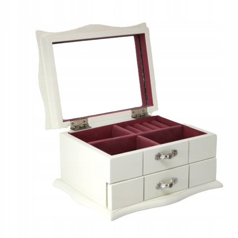 Duża szkatułka organizer na biżuterię skrzynka drewniana