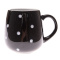 Kubek ceramiczny beczułka czarny w białe kropki do herbaty