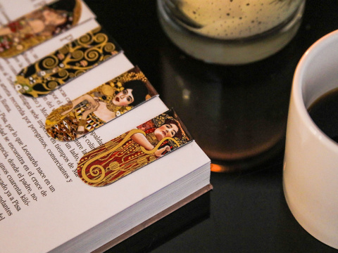 Zakładka do książki magnetyczna kpl 4 szt Klimt Carmani