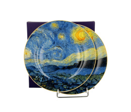 Talerze deserowe porcelanowe Van Gogh Gwiaździsta noc 2 szt