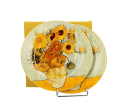 Talerze deserowe porcelana Van Gogh Słoneczniki zestaw 2 szt