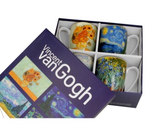 4 kubki V. Van Gogh na prezent 350 ml słoneczniki irysy