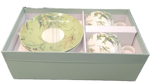 Filiżanki porcelanowe do herbaty kawy oliwki na prezent