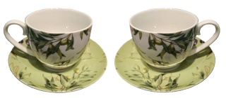 Filiżanki porcelanowe do herbaty kawy oliwki na prezent