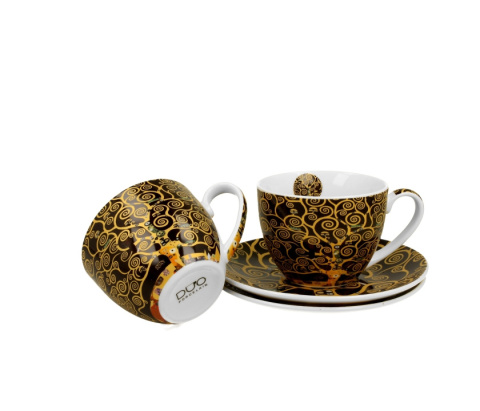 Zestaw dwie filiżanki ze spodkami do kawy Klimt Drzewo życia