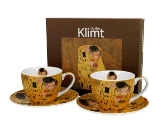 Zestaw dwie filiżanki ze spodkami do kawy Klimt Pocałunek