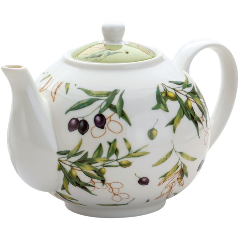 Dzbanek na podgrzewaczu imbryk porcelanowy oliwki 1,1 l