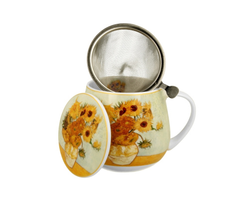 Kubek z zaparzaczem do kawy baryłka Van Gogh słoneczniki