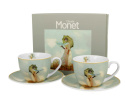 2 filiżanki ze spodkami Monet Kobieta z parasolem malarstwo