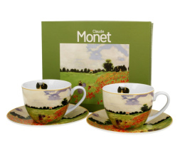 2 filiżanki ze spodkami Monet poppy field na urodziny