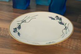 Talerz deserowy ceramiczny lawenda Mieroszów