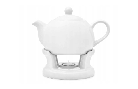 DZBANEK Z PODGRZEWACZEM 1 LITR BIAŁY PODGRZEWACZ